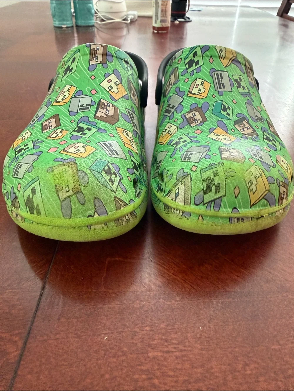 CROCS Kids Green Character Clogs with Game-Themed Print